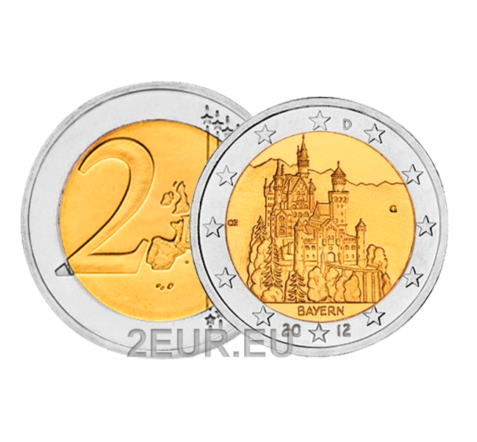  Saksamaa 2 eurot UNC 2012 - BAVARIA - G - Karlsruhe