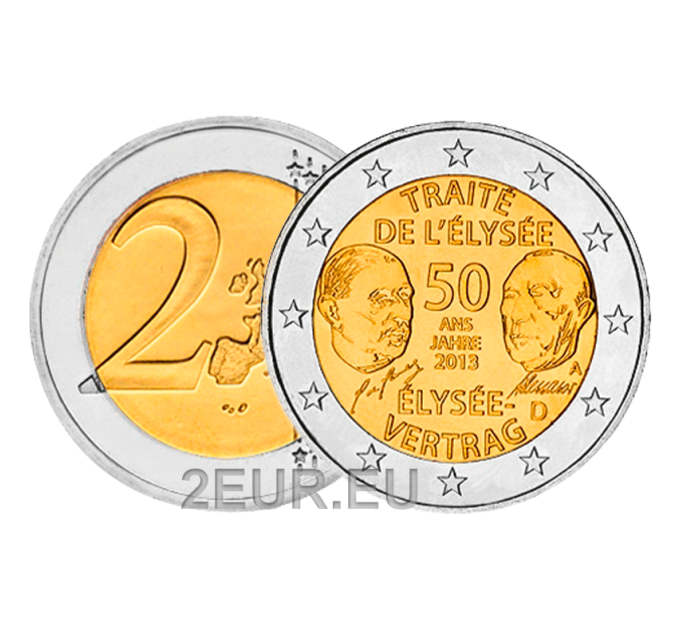 Saksamaa 2 eurot UNC 2013 – 50 aastat Elysée lepingut – A – Berliin
