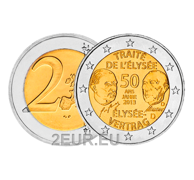 Saksamaa 2 eurot UNC 2013 – 50 aastat Elysée lepingut – D – München
