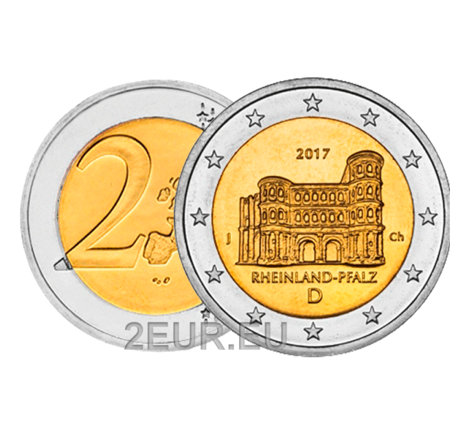 Saksamaa 2 eurot UNC 2017 – Rheinland-Pfalz – J – Hamburg