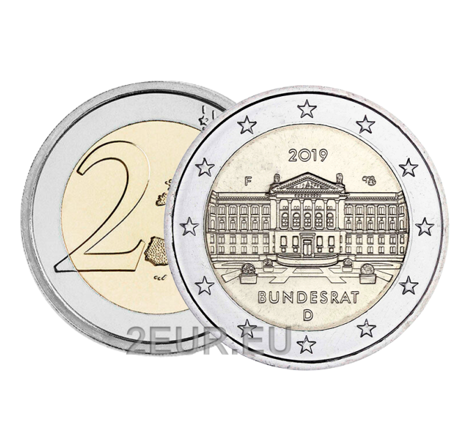 Saksamaa 2 eurot UNC 2019 – Bundesrat – F – Stuttgart