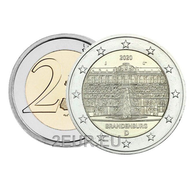 Saksamaa 2 eurot UNC 2020 – Palee Potsdamis – G – Karlsruhe