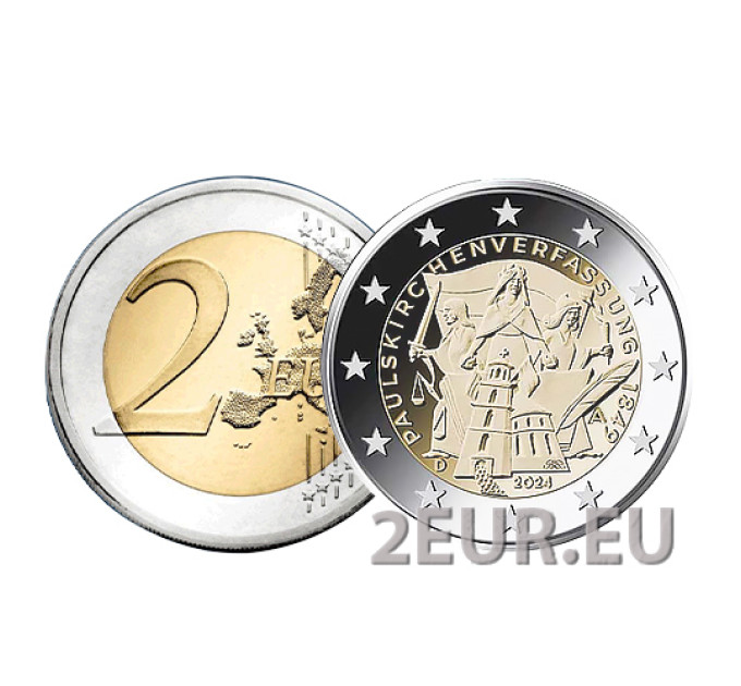 Saksamaa 2 eurot UNC 2024 – 175 aastat Paulskirche põhiseadusest - A