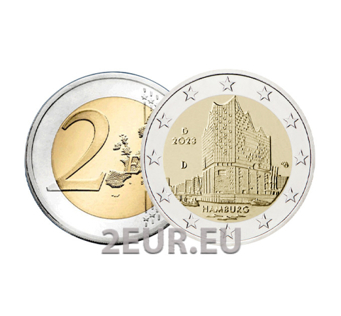 Saksamaa 2 eurot UNC 2023 - Hamburg – Elbphilharmonie - D - München