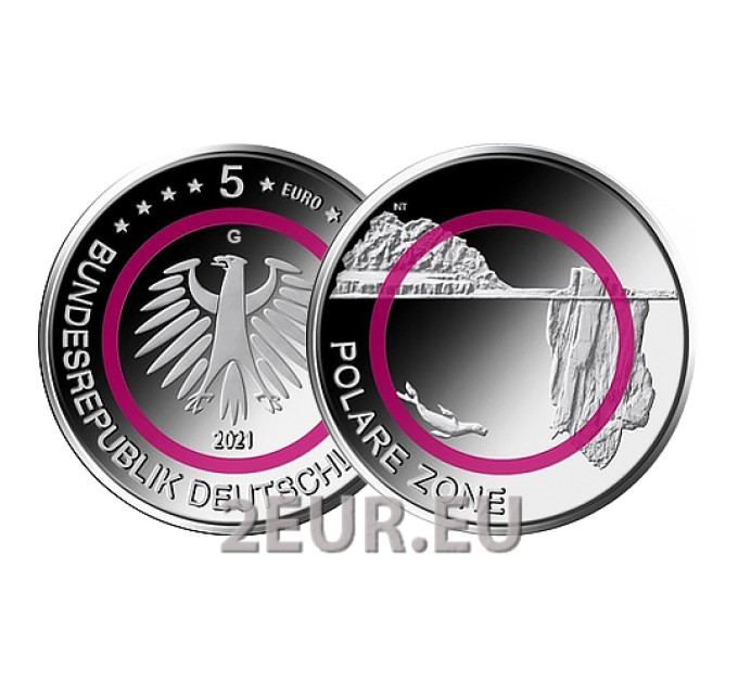 Saksamaa 5 eurot UNC 2021 – Zona Polare – G – Karlsruhe