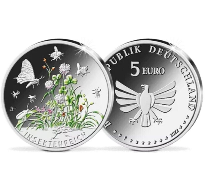 Saksamaa 5 eurot UNC 2022 – Putukate imeline maailm – putukate maailm