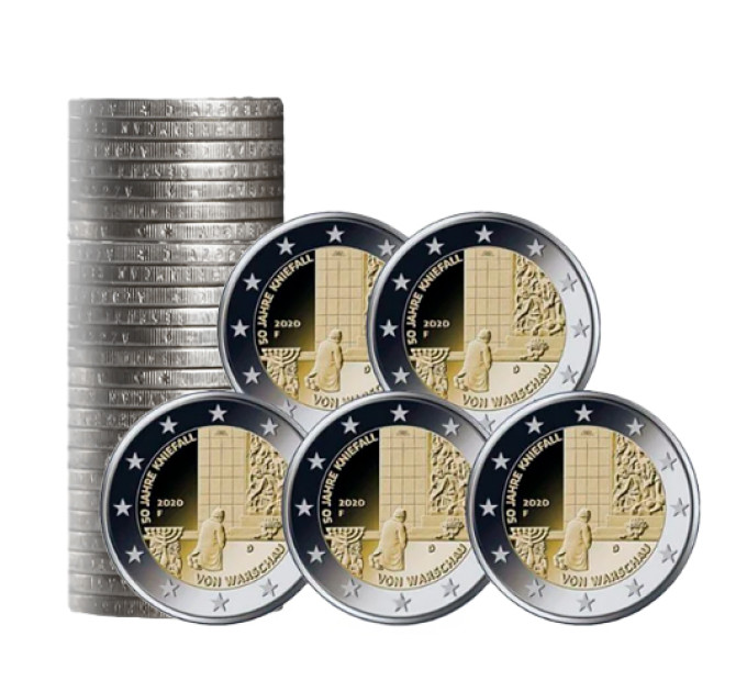 Saksamaa 2 eurot rulli UNC 2020 – 50. aastapäev Varssavis põlvitamisest – 1roll =5x5 ADFGJ