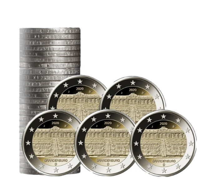 Saksamaa 2 eurot rulli UNC 2020 – Palee Potsdamis – ADFGJ