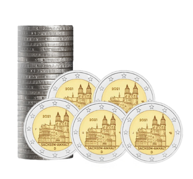 Saksamaa 2 eurot rulli UNC 2021 – Saksimaa-Anhalt – ADFGJ