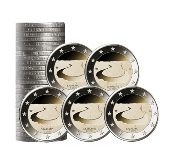 Saksamaa 2 eurot rulli UNC 2025 – SAARMAA – ADFGJ