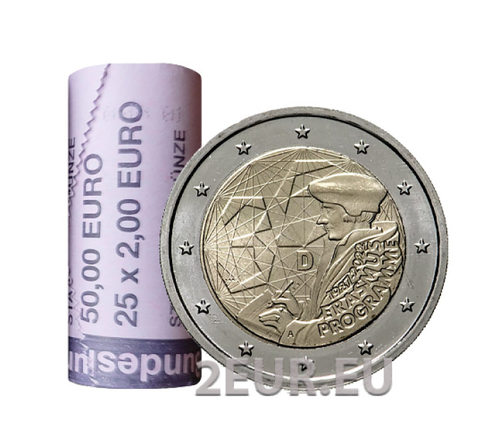 Saksamaa 2 eurot rulli UNC 2022 – 35 aastat Erasmuse programmi - J