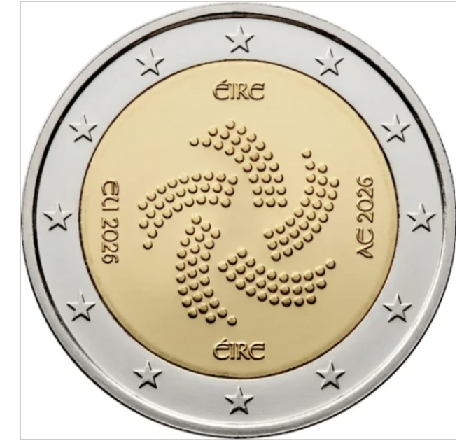 Ирландия 2 евро UNC 2026 – Председательство Ирландии в Совете ЕС