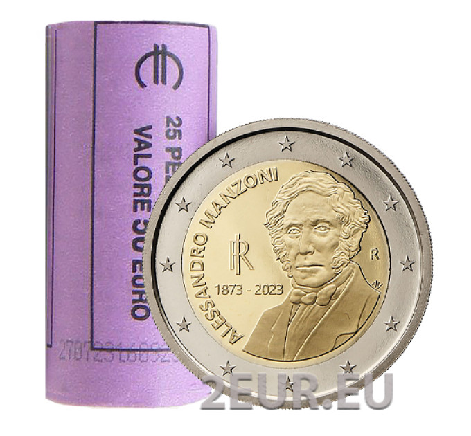 Itaalia 2 euro UNC rull 2023 – Alessandro Manzoni surma 150. aastapäev