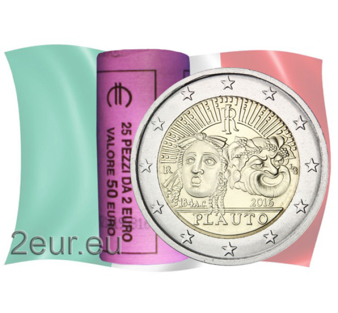 Italy 2 euro UNC roll 2016 - 2200th Anniversary of the Death of Tito Maccio Plauto
