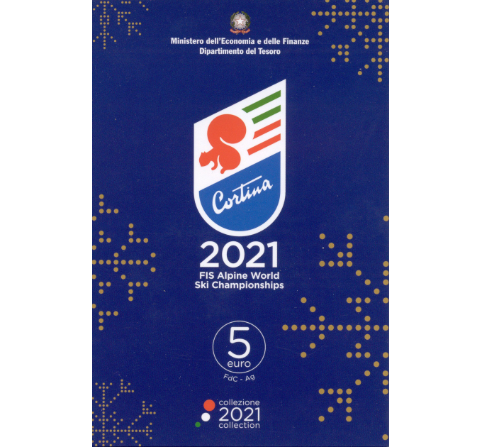 Italy 5 euro Silver BU 2021 - ALPINE WORLD SKI CHAMPIONSHIPS