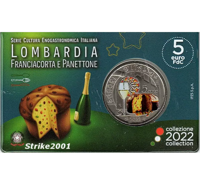 ITALY 5 EURO BU 2022 - Italian Food and Wine Culture - Lombardy - Franciacorta and Panettone
