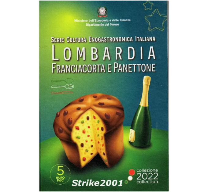 ITALY 5 EURO BU 2022 - Italian Food and Wine Culture - Lombardy - Franciacorta and Panettone