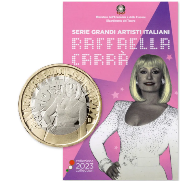 Itaalia 5 euro BU 2023 – Suurepärane Itaalia kunstnike sari – Raffaella Carrà