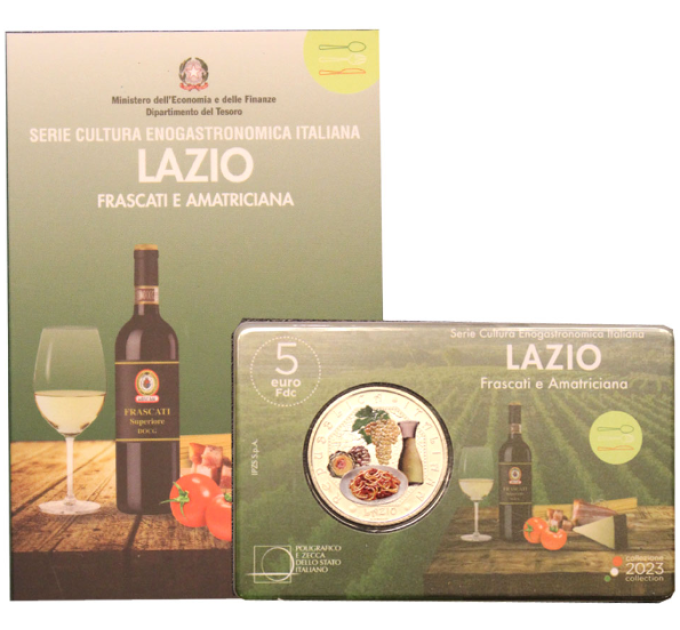 Itaalia 5 euro BU 2023 – Italienische Ess- und Weinkultur - Venetien - Frascati und Amatriciana