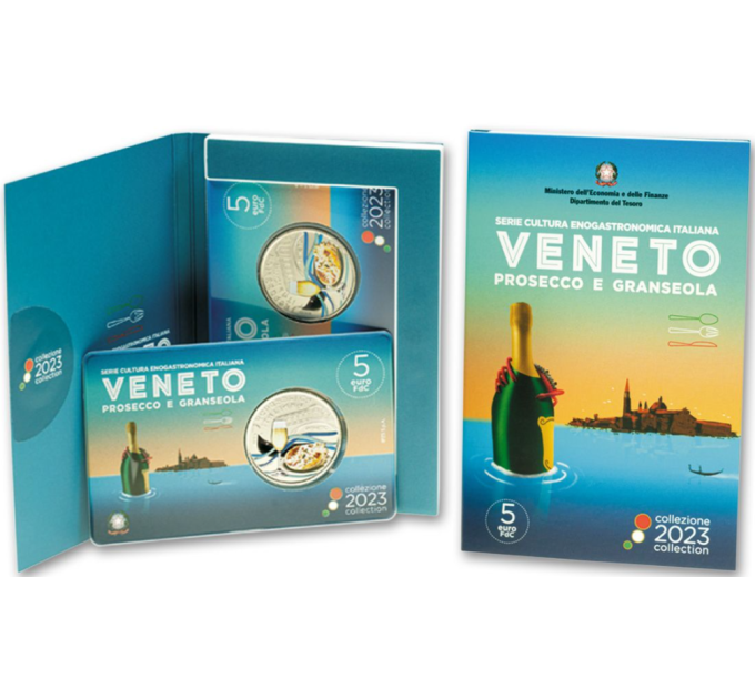 Itaalia 5 euro BU 2023 – Italienische Ess- und Weinkultur - Venetien - Prosecco ja Granseola