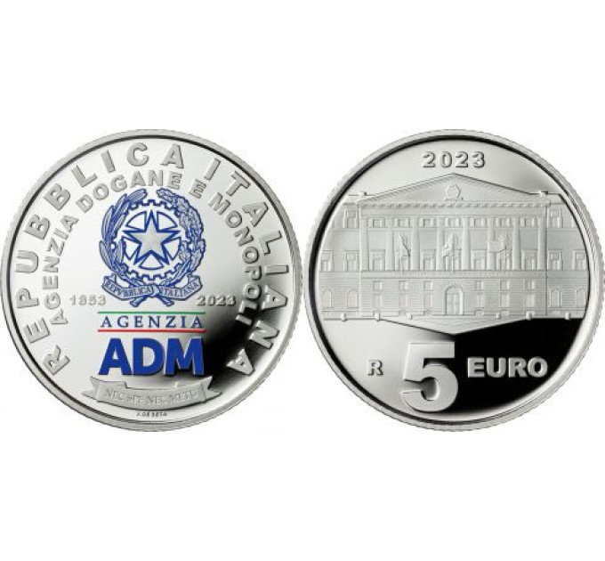 Itaalia 5 euro hõbe PROOF 2023 – Tolli- ja Monopoliameti 170. aastapäev – ADM