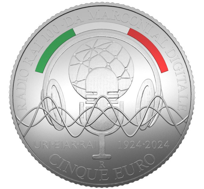 Itaalia 5 euro hõbe PROOF 2024 – 150. aastapäev Guglielmo Marconi sünnist ja 100 aastat esimesest raadiosaatest Itaalias