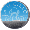 Itaalia 5 eurot BU 2025 - Itaalia laulud – Renato Zero taevas
