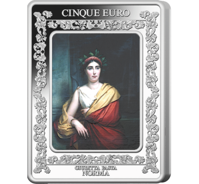 Itaalia 5 euro hõbe PROOF 2025 – Itaalia ooper – La Scala teater – Bellini Norma
