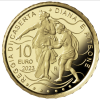 Italy 10 euro gold proof 2023 - Fountains of Italy - Royal Palace of Caserta - Fountain of Diana and Actaeon