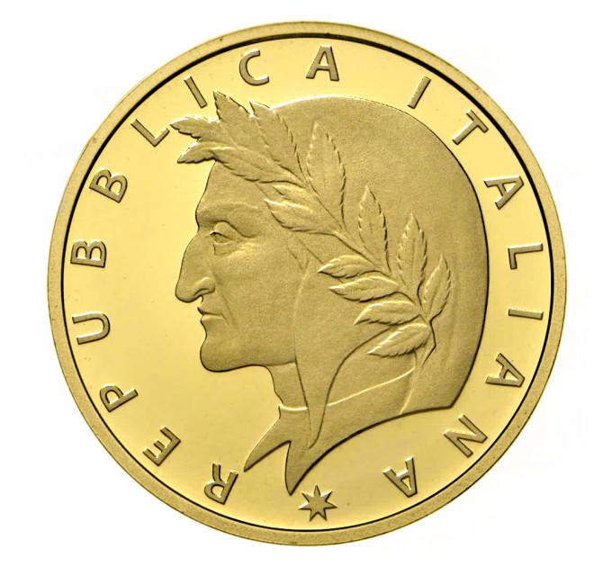 Itaalia 20 euro kulld proof 2021 – Dante Alighieri surma 700. aastapäev