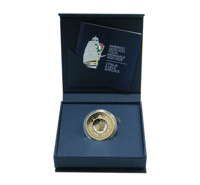 Itaalia 2 euro + 10 euro Proof 2025 – Amerigo Vespucci laeva reis
