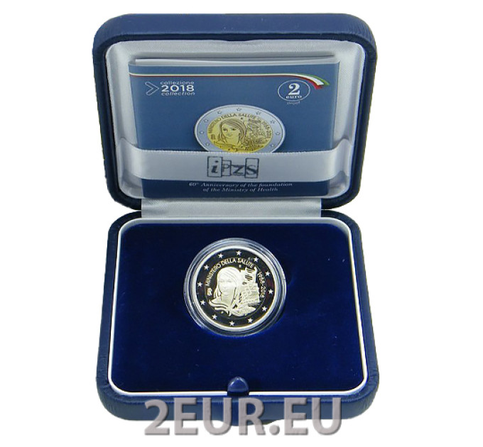 Itaalia 2 euro proof 2018 – Itaalia tervishoiuministeeriumi asutamise 60. aastapäev 1958