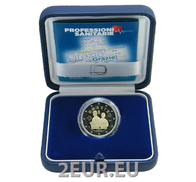 Italy 2 euro proof 2021 - Thank you – Medical professions