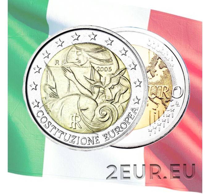 Itaalia 2 euro UNC 2005 – Euroopa põhiseaduse 1. aastapäev