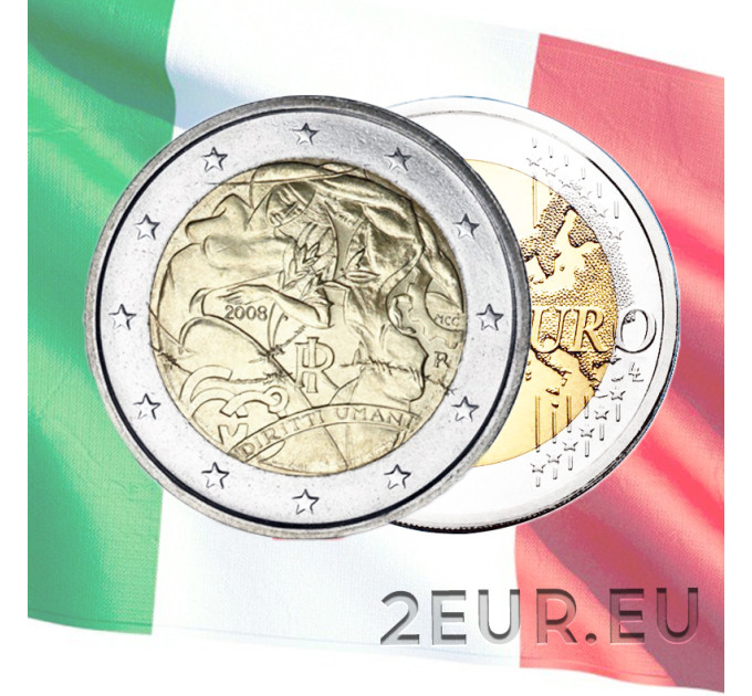 Itaalia 2 euro UNC 2008 – inimõiguste deklaratsioon