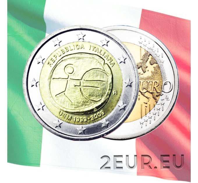 Itaalia 2 euro UNC 2009 – 10 aastat euro