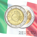 Itaalia 2 euro UNC 2012 – 10 aastat euro sularaha