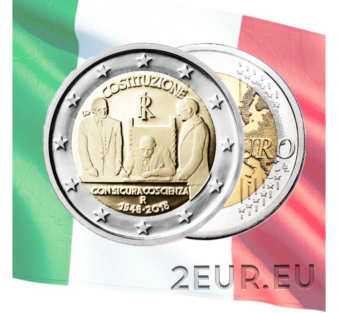 Itaalia 2 euro UNC 2018 – Itaalia Vabariigi 70-aastane põhiseadus