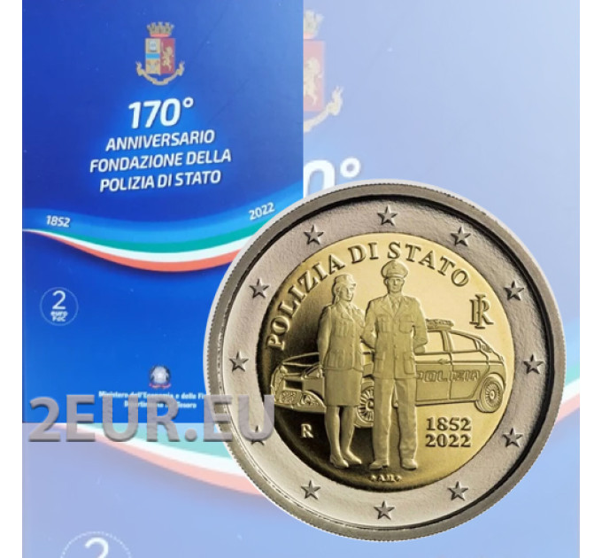 Itaalia 2 euro BU 2022 – Riigipolitsei asutamise 170. aastapäev