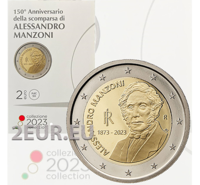 Italy 2 euro BU 2023 - 150th Anniversary of the Death of Alessandro Manzoni