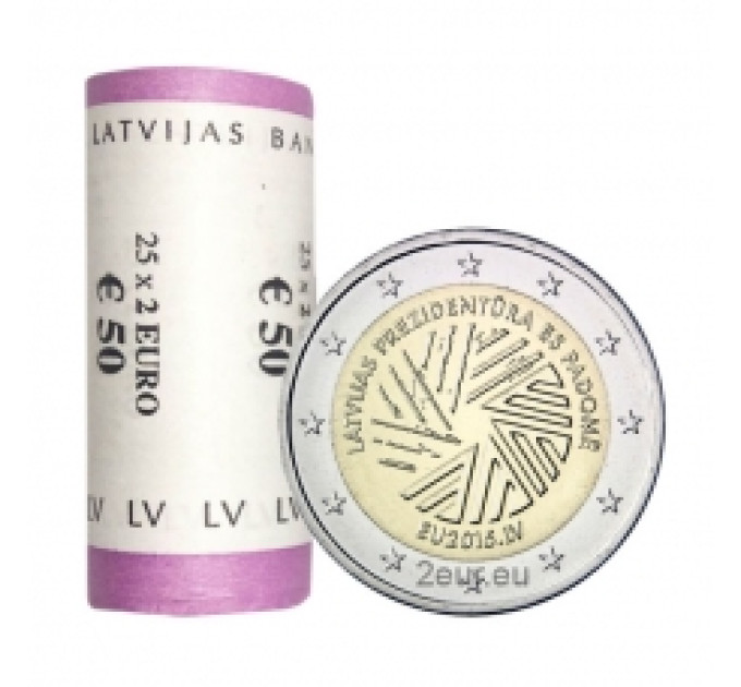 Läti 2 eurot UNC rulli 2015 – EL eesistumine