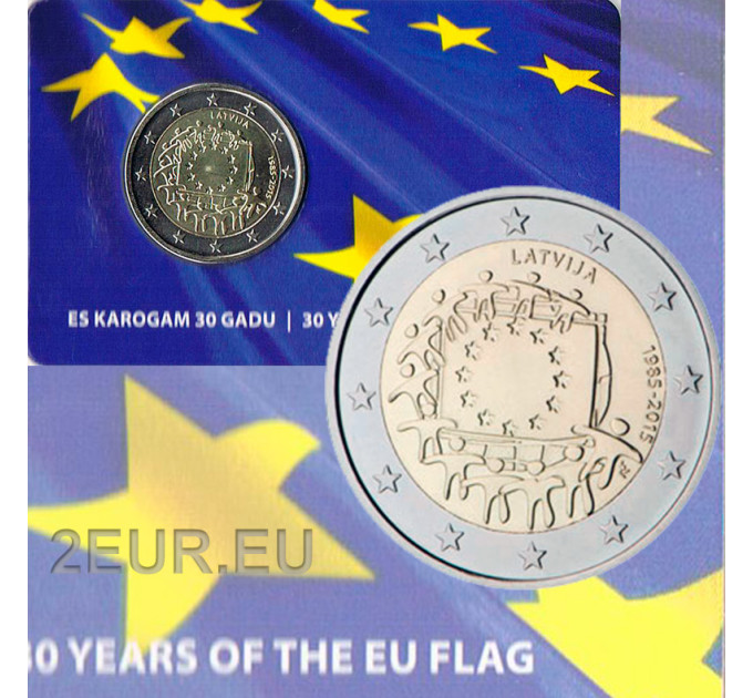 Läti 2 eurot BU 2015 - 30 aastat ELi lippu  