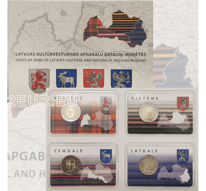 Läti 2 eurot BU 2016 - 2018 - Läti piirkonnad 2016 - 2018  