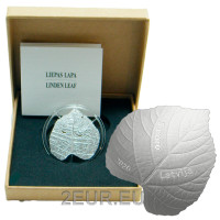Latvia 5 euro silver proof 2020 - Linden Leaf