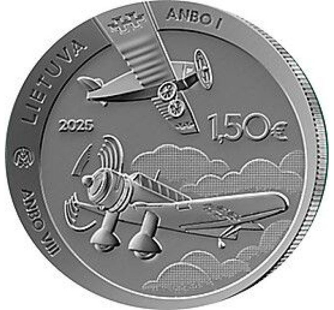 Leedu 1,5 eurot UNC 2025 - ANBO lennukid - 100 aastat