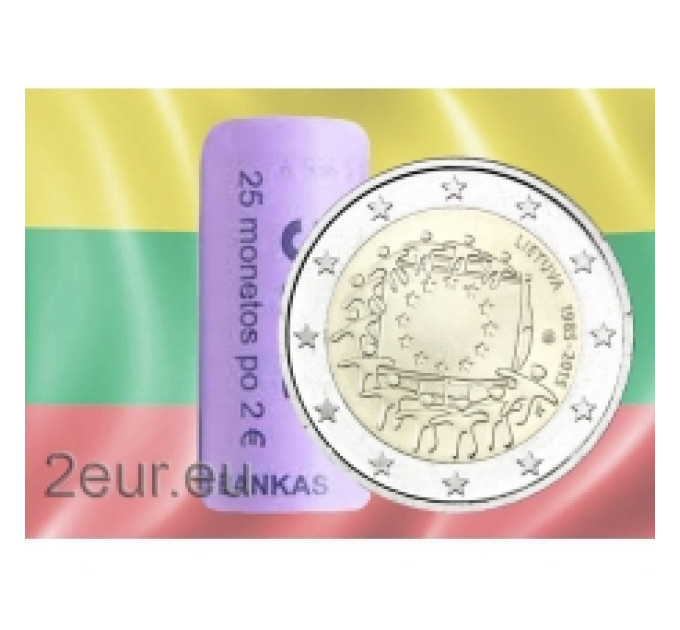 Leedu 2 eurot UNC rulli 2015 – 30 aastat ELi lippu