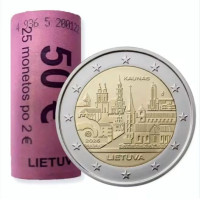 Leedu 2 eurot UNC rulli 2026 – KAUNAS