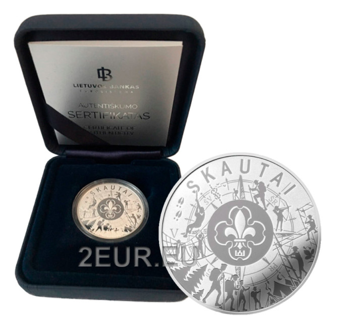 Leedu 5 euro hõbe proof 2019 - Skaudid