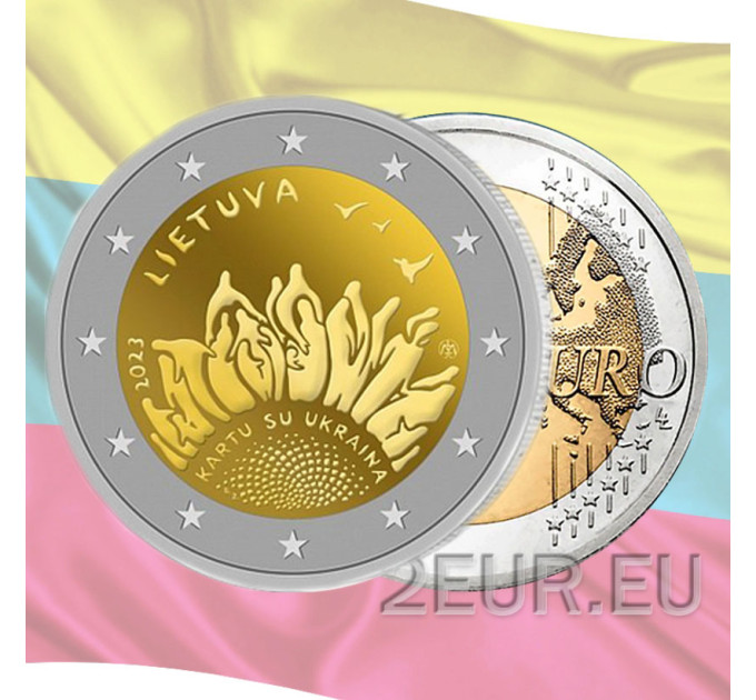 Leedu 2 eurot UNC 2023 – Koos Ukrainaga