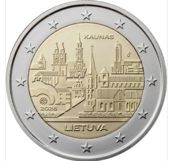 Leedu 2 eurot UNC 2026 – Kaunas